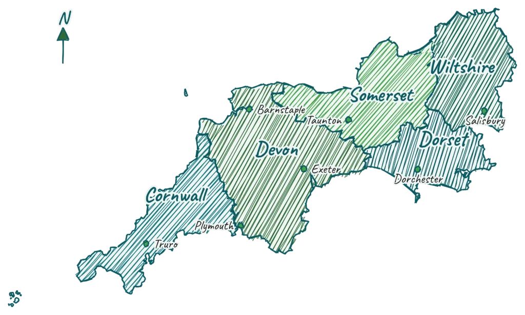 South West Heat Pumps operate across the south west in Cornwall, Devon, Somerset and Dorset